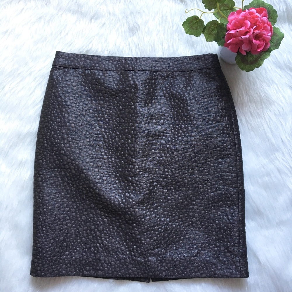 J.Crew Textured Gray Pencil Skirt Size 6